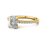 Long Cushion Lab Diamond Thin Diamond Promise Ring - GeumJewels