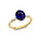 Oval Solitaire Blue Sapphire Ring with Twisted Wire Diamond Band - GeumJewels