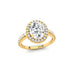 Oval Solitaire Lab Diamond Halo Diamond Engagement Ring - GeumJewels