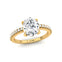 Oval Solitaire Lab Diamond with Accent Diamonds Engagement Ring - GeumJewels