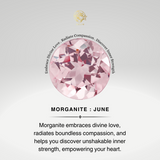 Oval Solitaire Morganite Baguette and Round Diamond Cocktail Ring - GeumJewels