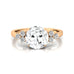 Trio Diamond Engagement Ring with Round Solitaire Lab Diamond - GeumJewels