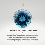 Triple Halo Diamond Oval Cut London Blue Topaz Cocktail Ring - GeumJewels