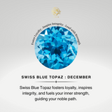 Triple Halo Diamond Oval Cut Swiss Blue Topaz Cocktail Ring - GeumJewels