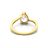Twisted Up Down Band Pear Shaped Lab Diamond Ring with Accent Diamonds - GeumJewels