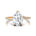Twisted Up Down Band Pear Shaped Lab Diamond Ring with Accent Diamonds - GeumJewels