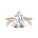Twisted Up Down Band Pear Shaped Lab Diamond Ring with Accent Diamonds - GeumJewels