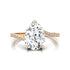 Twisted Up Down Band Pear Shaped Lab Diamond Ring with Accent Diamonds - GeumJewels