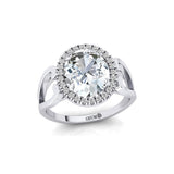 Vintage Love Inspired Oval Lab Diamond Halo Diamond Engagement Ring - GeumJewels