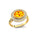 Vintage Style Elongated Oval Citrine Halo Diamond Twisted Ring - GeumJewels