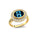 Vintage Style Elongated Oval London Blue Topaz Halo Diamond Twisted Ring - GeumJewels