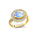 Vintage Style Elongated Oval Moonstone Halo Diamond Twisted Ring - GeumJewels