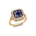 Vintage Style Square Cut Alexandrite Diamond Ring - GeumJewels