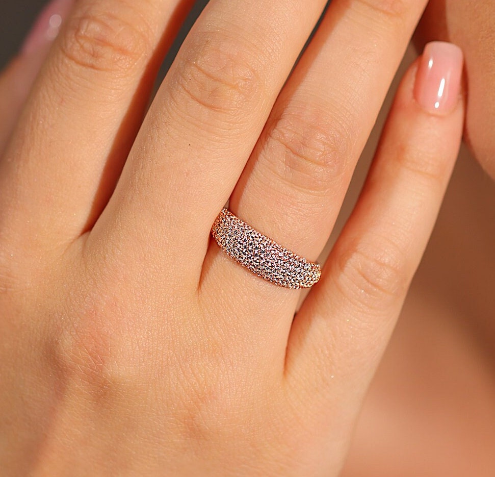 Shared Prong Diamond Vintage Wedding Ring - GeumJewels
