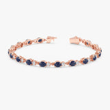 Blue Sapphire Diamond Garland Bracelet - GeumJewels