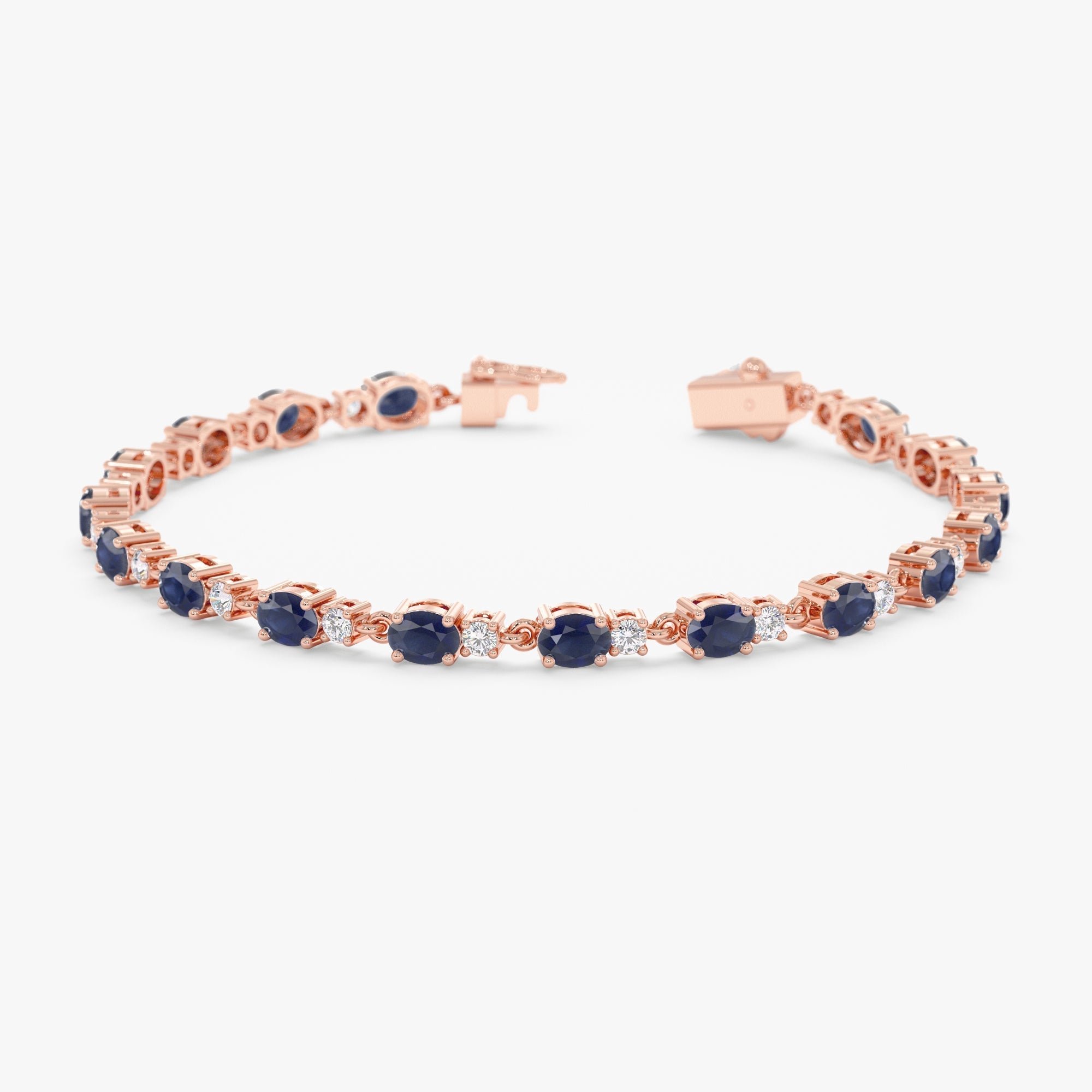 Blue Sapphire Diamond Garland Bracelet - GeumJewels