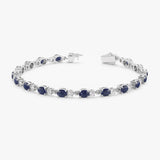 Blue Sapphire Diamond Garland Bracelet - GeumJewels