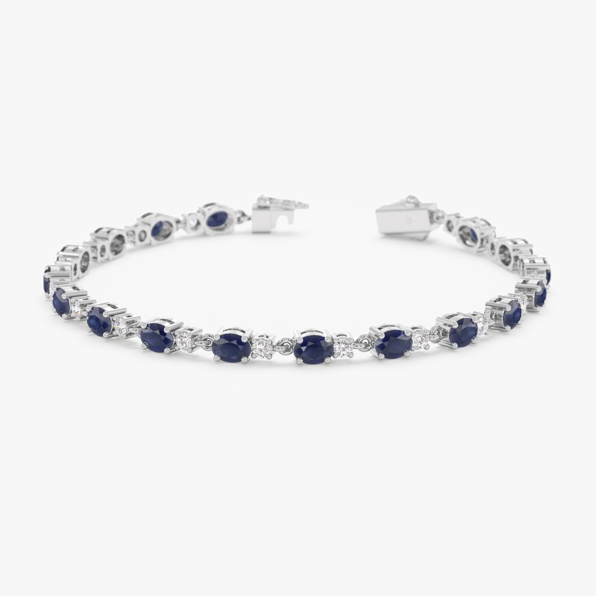 Blue Sapphire Diamond Garland Bracelet - GeumJewels