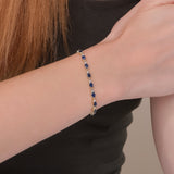 Blue Sapphire Diamond Garland Bracelet - GeumJewels