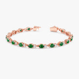 Diamond Emerald Garland Eternity Bracelet - GeumJewels