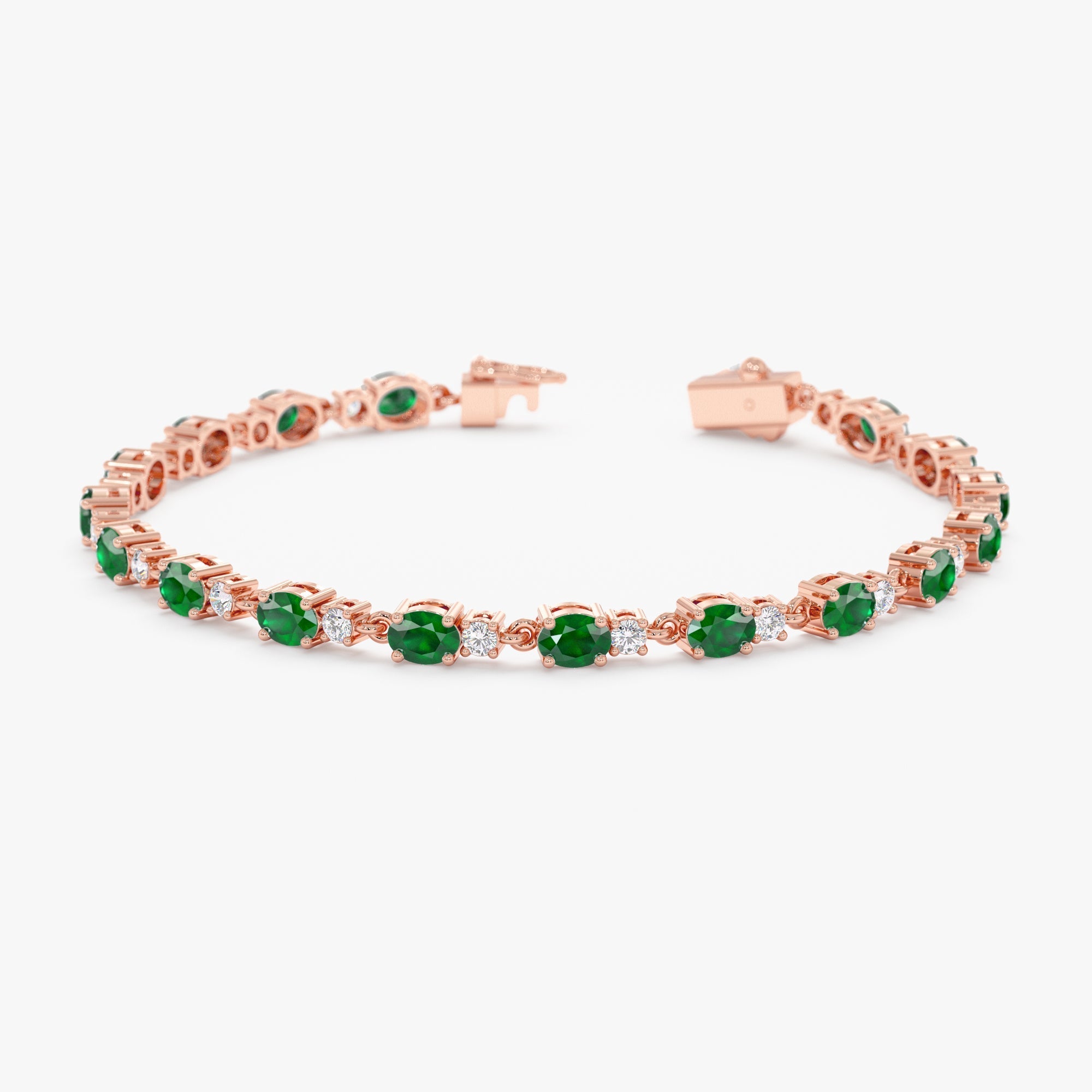 Diamond Emerald Garland Eternity Bracelet - GeumJewels