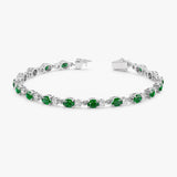 Diamond Emerald Garland Eternity Bracelet - GeumJewels