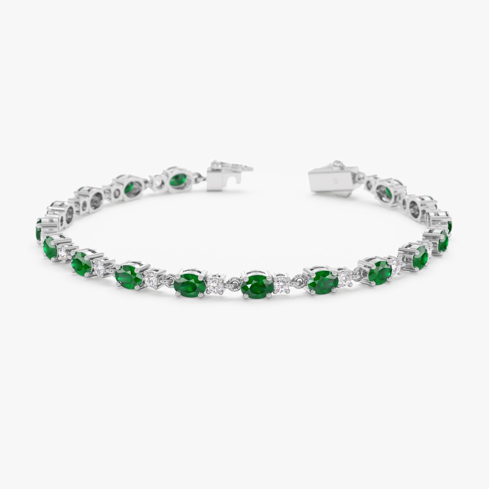 Diamond Emerald Garland Eternity Bracelet - GeumJewels