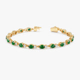 Diamond Emerald Garland Eternity Bracelet - GeumJewels