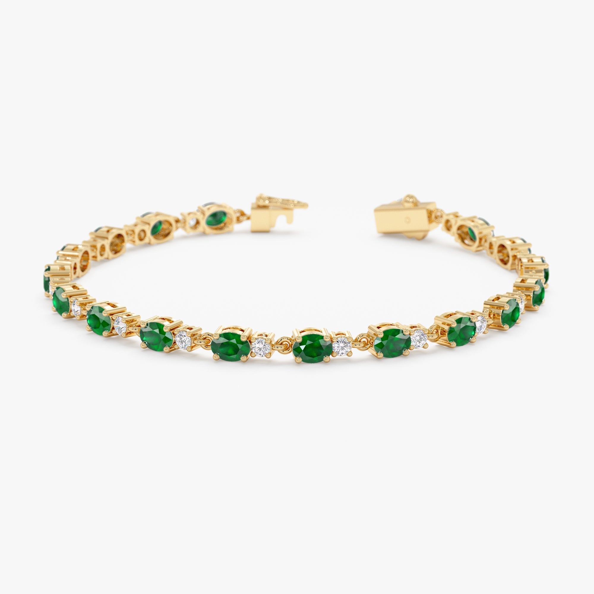 Diamond Emerald Garland Eternity Bracelet - GeumJewels