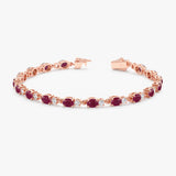 Ruby Diamond Garland Eternity Bracelet - GeumJewels