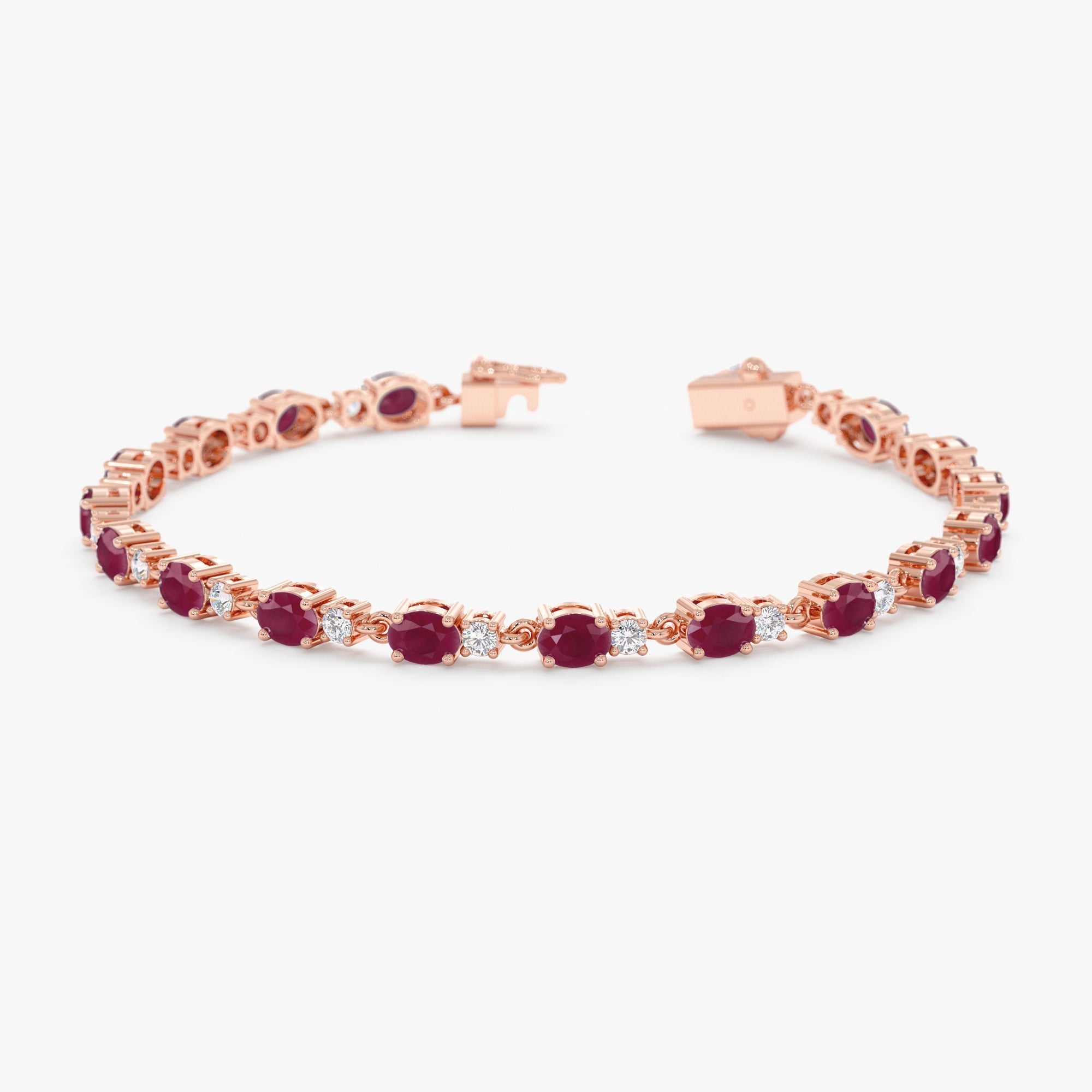 Ruby Diamond Garland Eternity Bracelet - GeumJewels