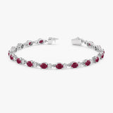 Ruby Diamond Garland Eternity Bracelet - GeumJewels