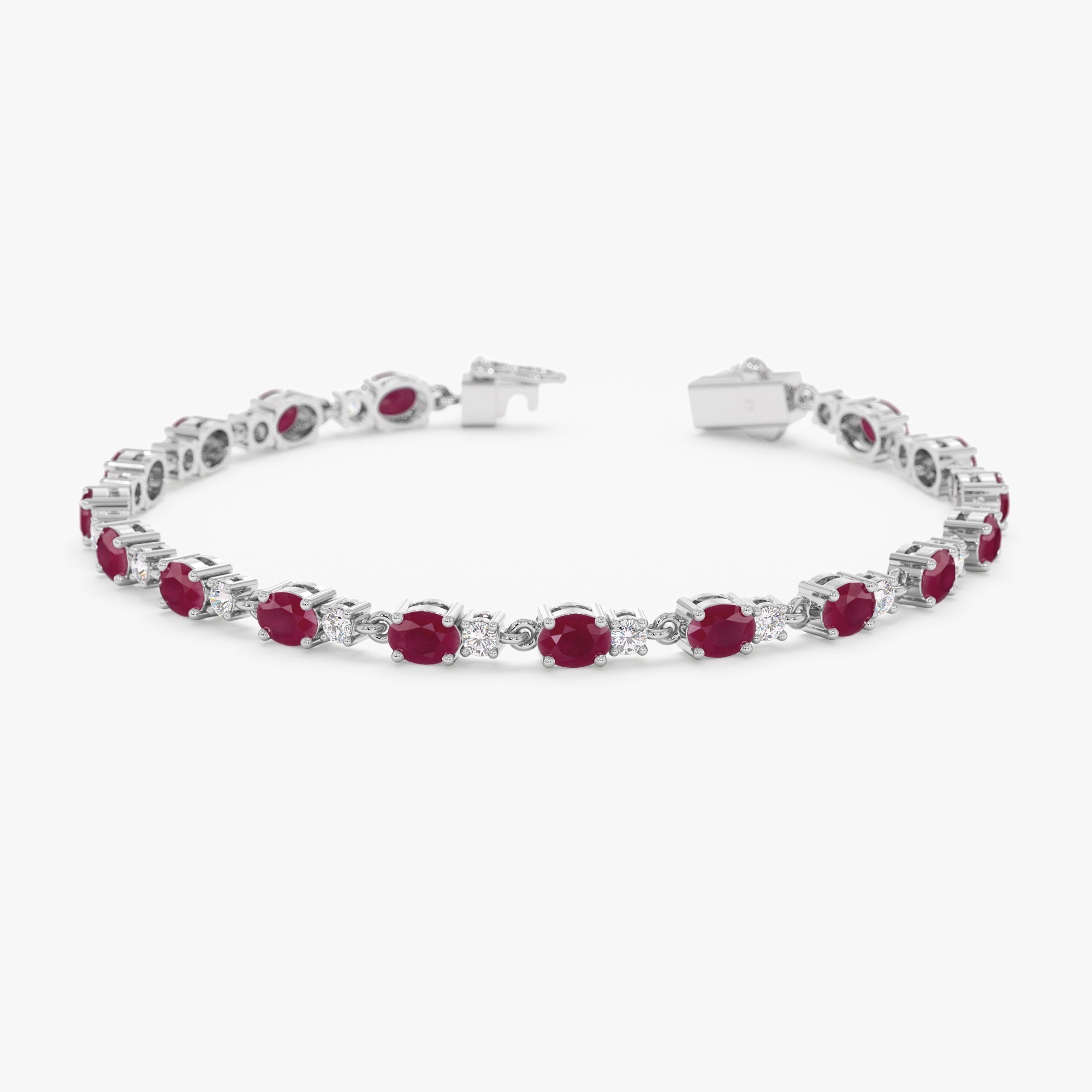Ruby Diamond Garland Eternity Bracelet - GeumJewels
