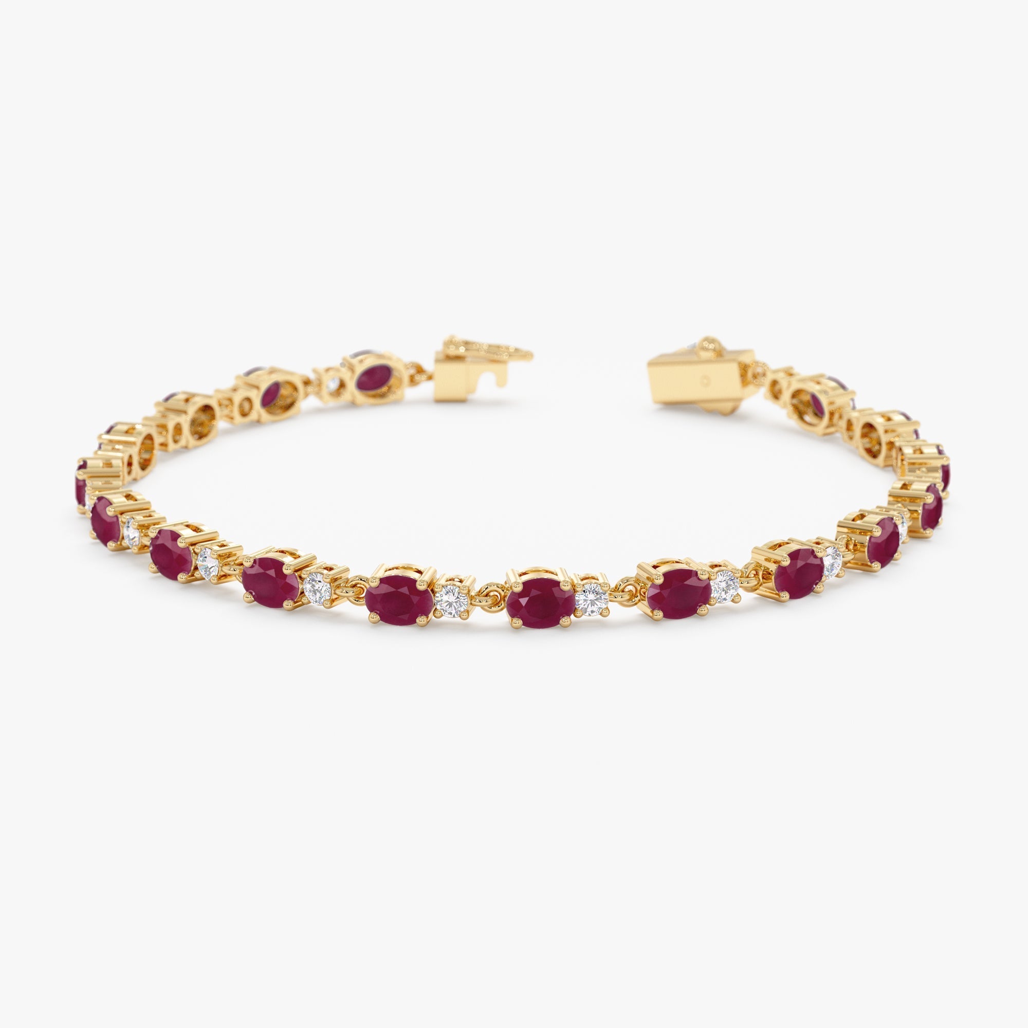 Ruby Diamond Garland Eternity Bracelet - GeumJewels