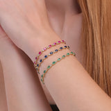 Ruby Diamond Garland Eternity Bracelet - GeumJewels
