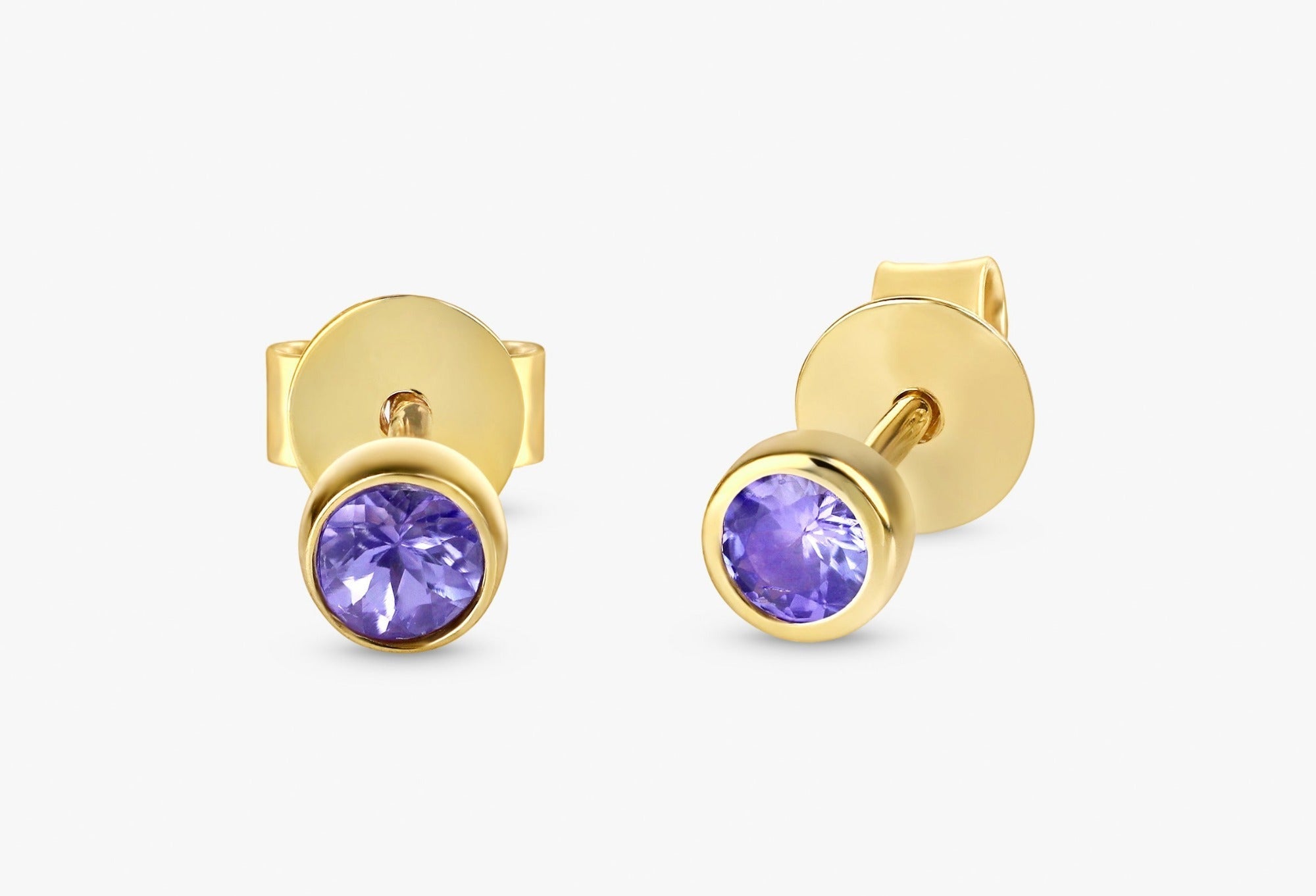 Natural Birthstone Stud Earrings, Vienna - Geum Jewels