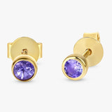 Natural Birthstone Stud Earrings, Vienna - Geum Jewels