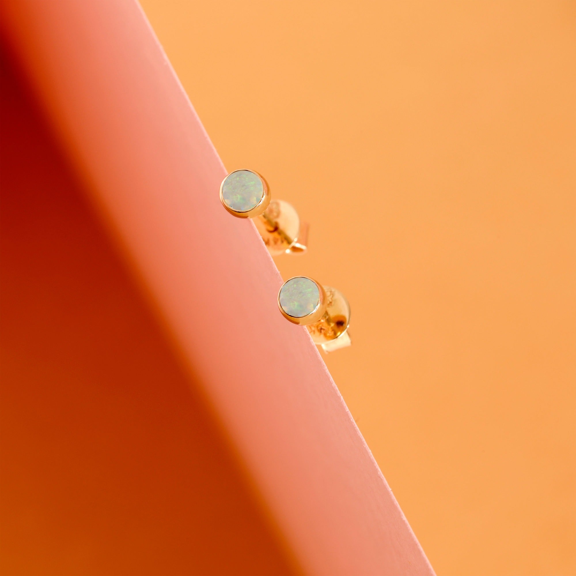 Natural Birthstone Stud Earrings, Vienna - Geum Jewels