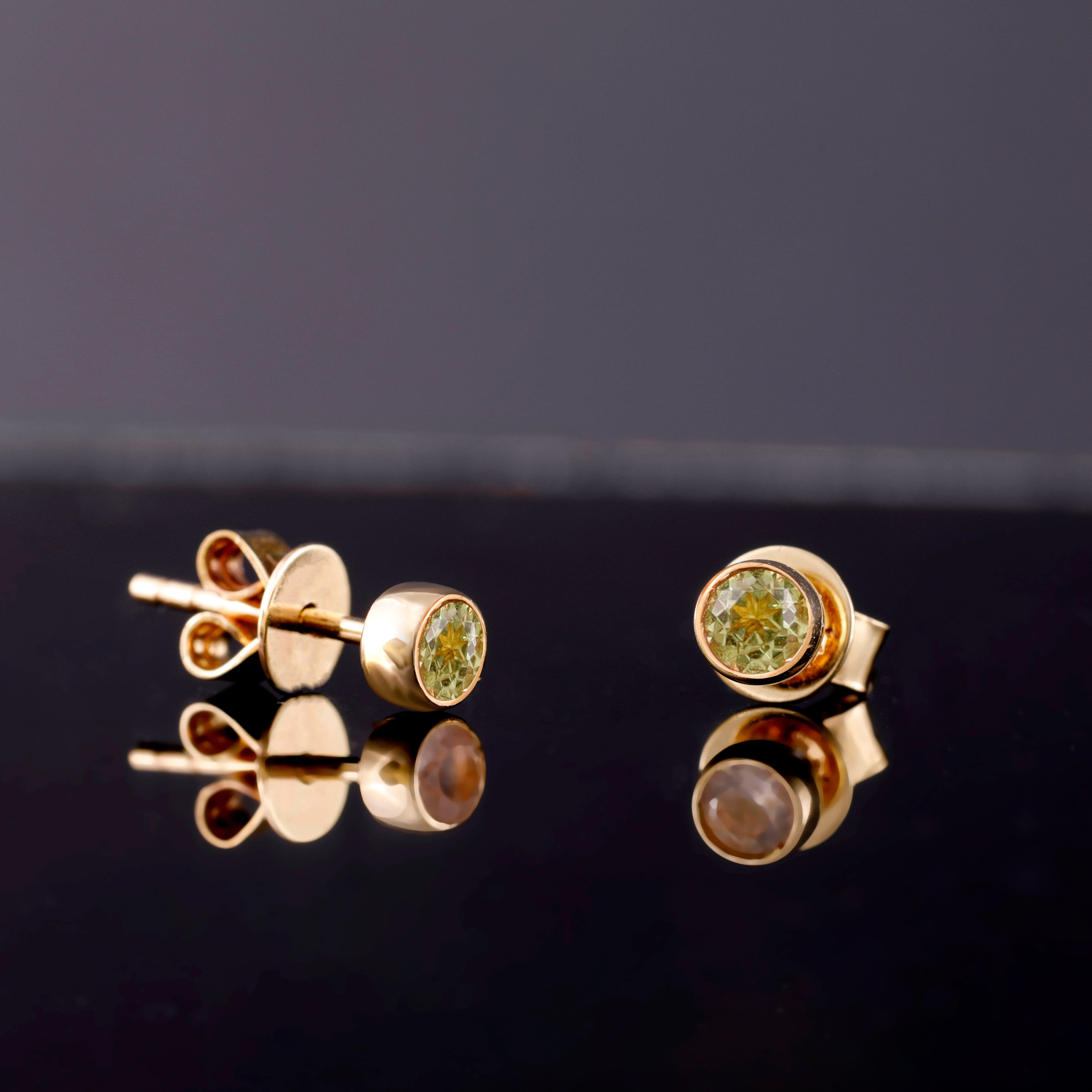 Natural Birthstone Stud Earrings, Vienna - Geum Jewels