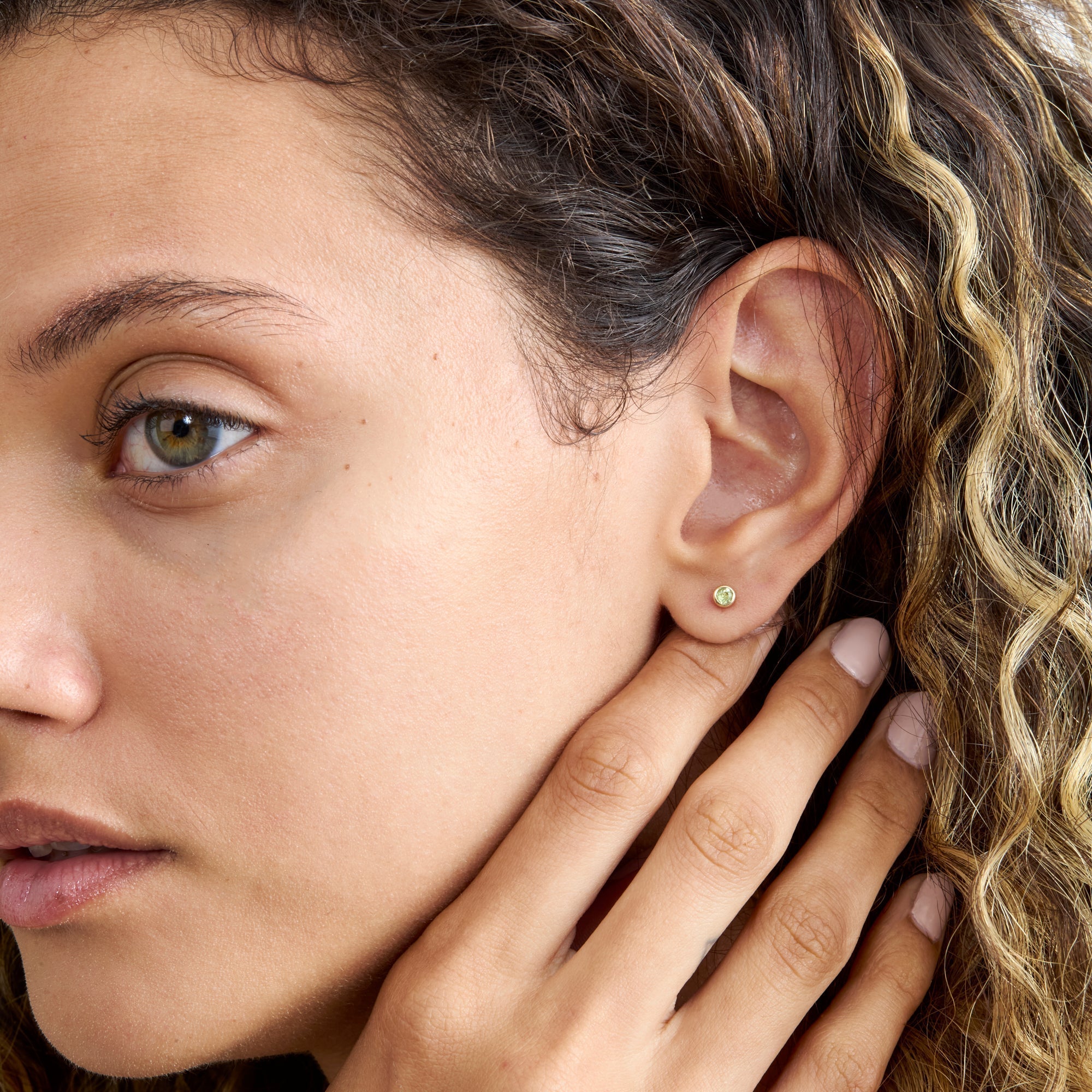 Natural Birthstone Stud Earrings, Vienna - Geum Jewels