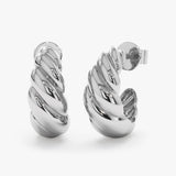 Solid Gold Croissant Huggies, Avalon - GeumJewels