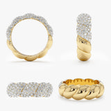 Pave Diamond Croissant Ring, Barbara - Geum Jewels