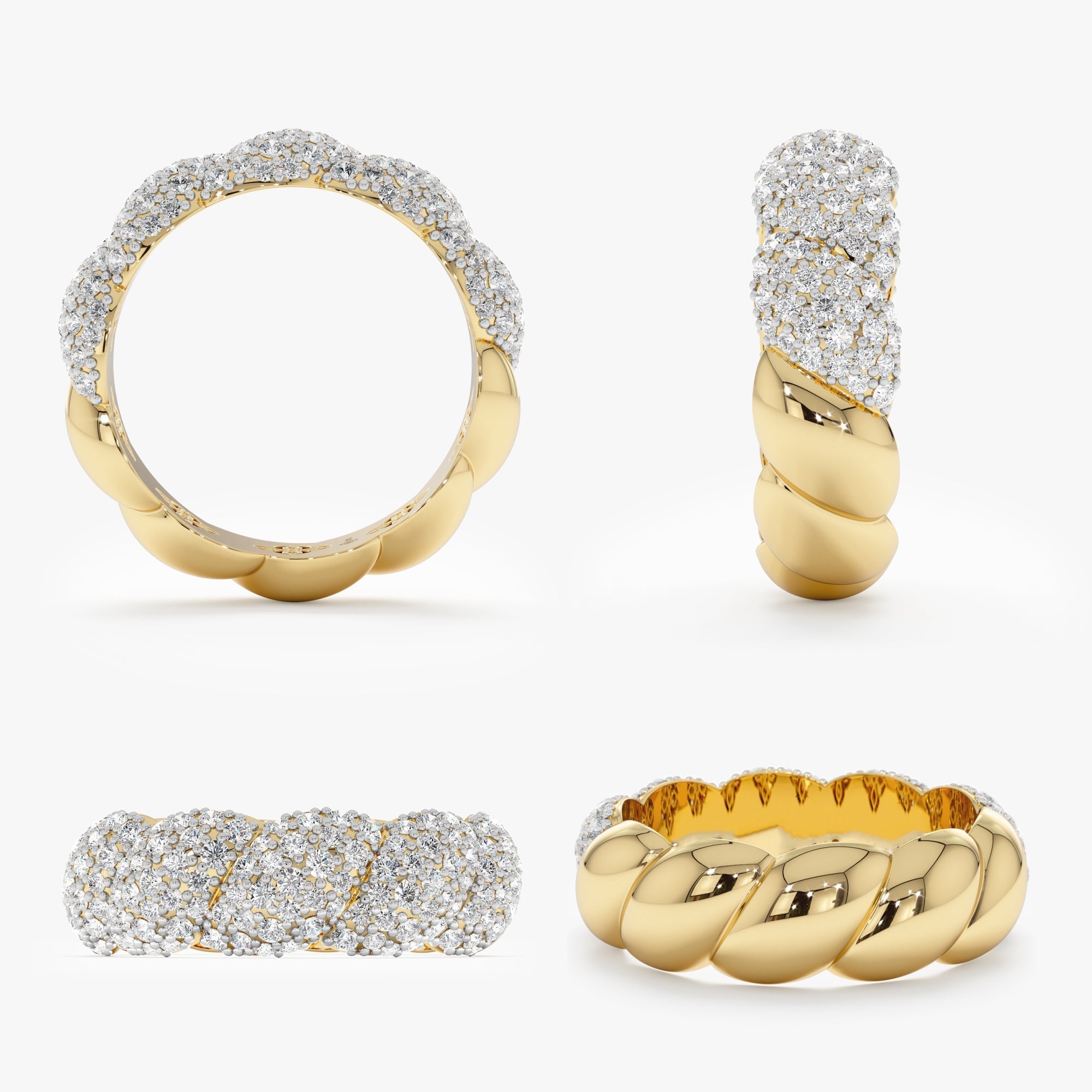 Pave Diamond Croissant Ring, Barbara - Geum Jewels
