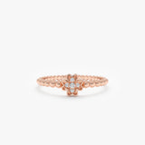 Beaded Clover Ring, Edith