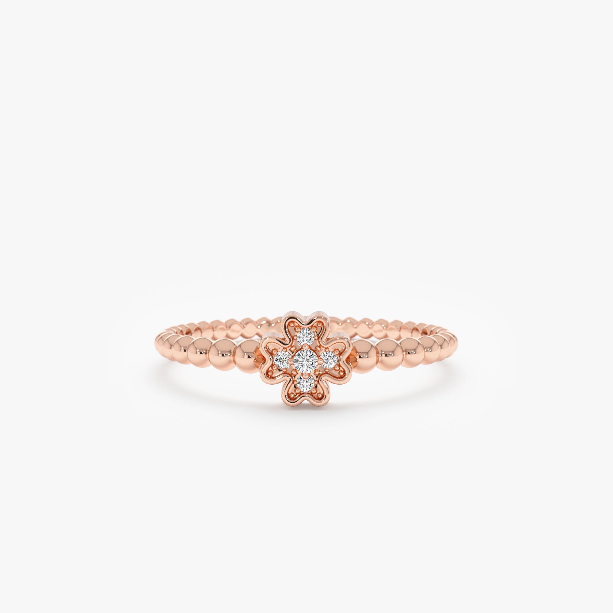 Beaded Clover Ring, Edith