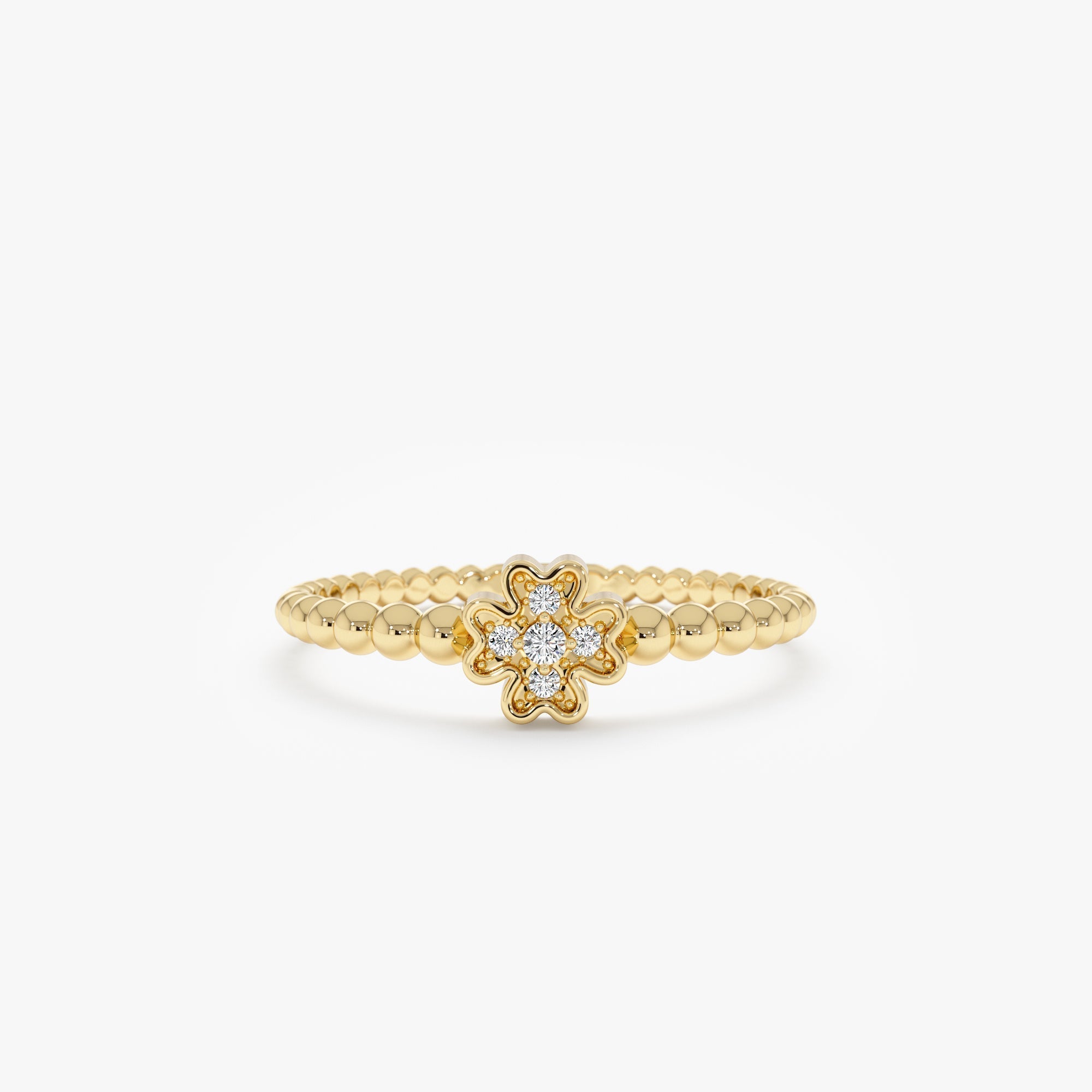 Beaded Clover Ring, Edith