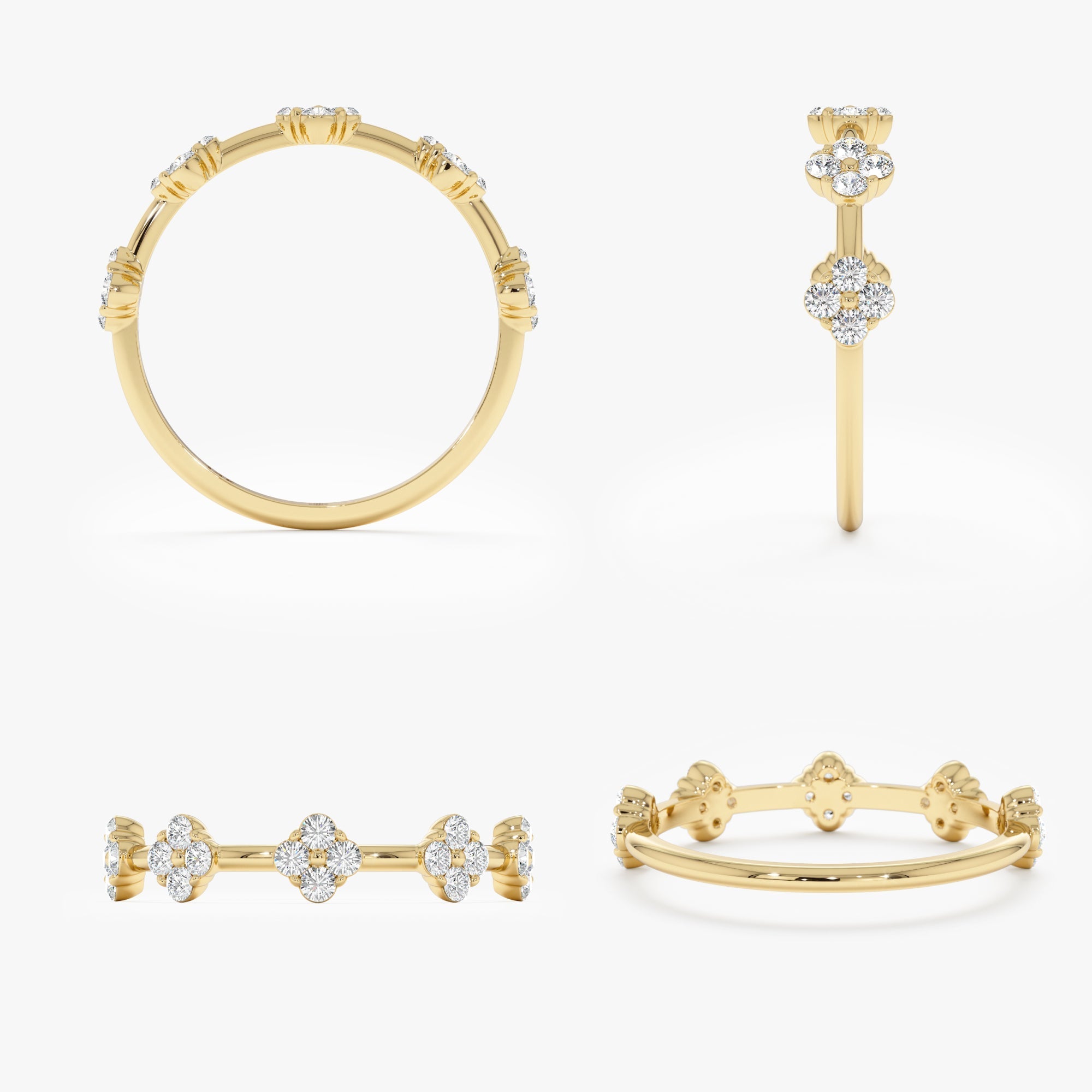 Diamond Multi Clover Ring - GeumJewels