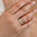 Rainbow Sapphire Eternity Ring - GeumJewels