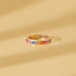 Rainbow Sapphire Eternity Ring - GeumJewels