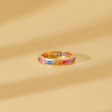 Rainbow Sapphire Eternity Ring - GeumJewels
